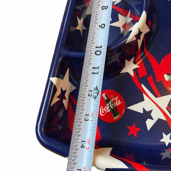 Coca-Cola Patriotic Plasticware Tray, 2-Plates, 2-Bowls, Chip dip Tray Bundle - Picture 13 of 13